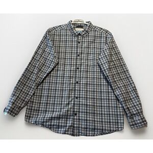 Columbia Men's Size XL Button‎ Up Long Sleeve Classic Shirt Blue White Check